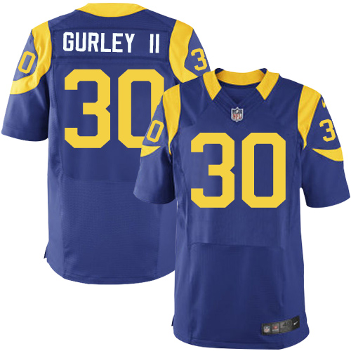 Men's Elite Todd Gurley Nike Jersey Royal Blue Alternate - #30 NFL Los Angeles Rams